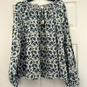 Ann Mashburn Luciana linen blouse, XL NWT